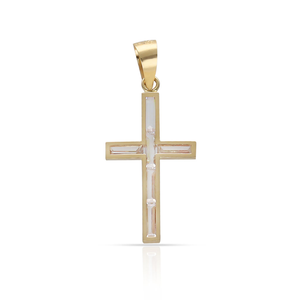 CRUZ ORO 18KL CIRCONITAS - 10x17MM