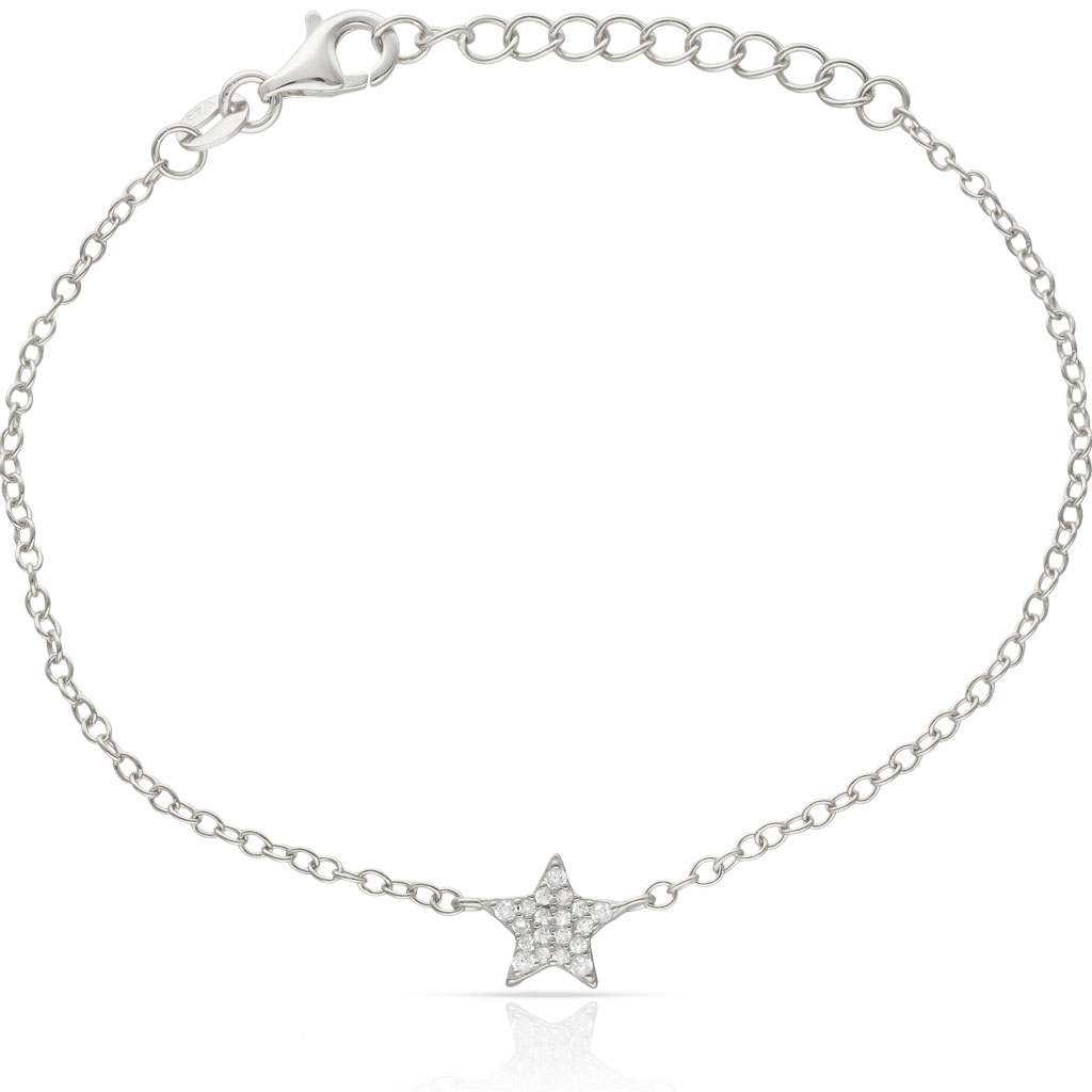 PULSERA PLATA 925MM ESTRELLA CIRCONITAS