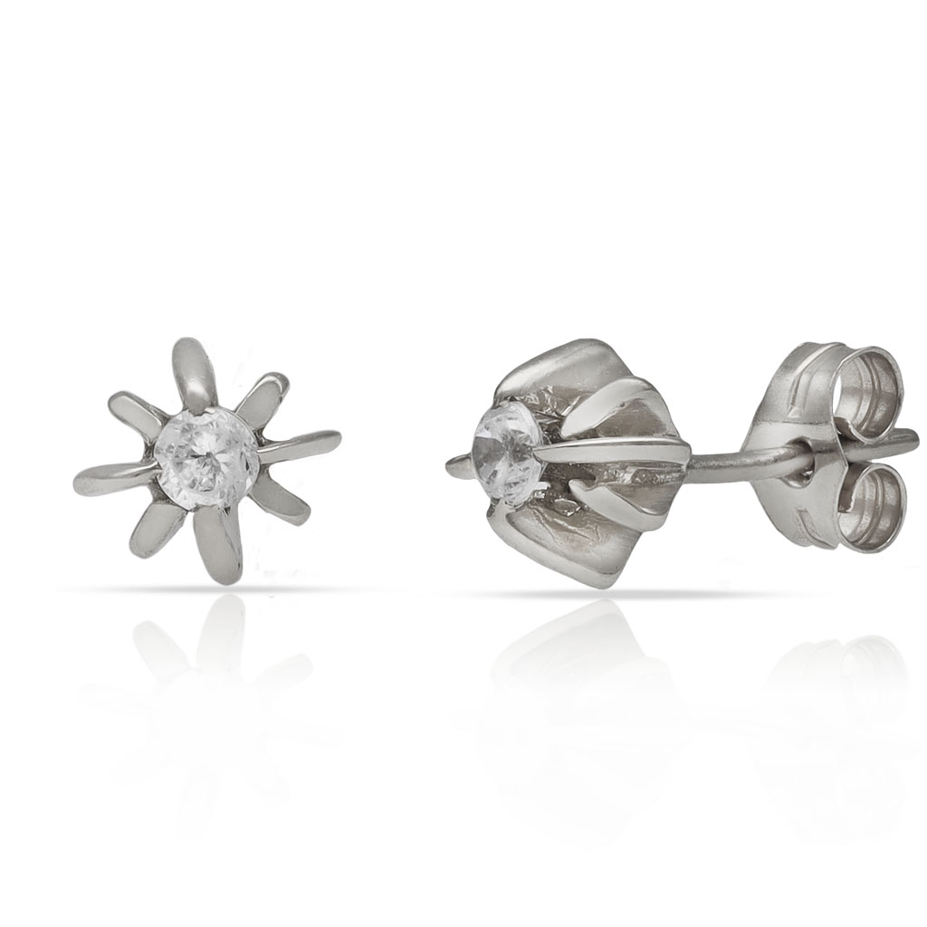 PENDIENTES ORO BLANCO 18KL DIAMANTES - STOCK