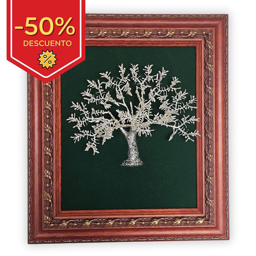 CUADRO OLIVO PLATEADO - 36x40CM