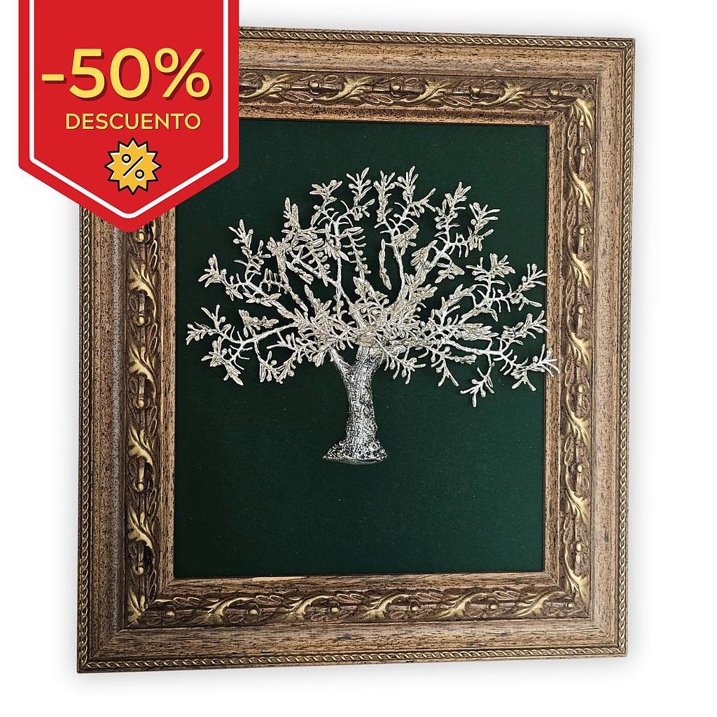 CUADRO OLIVO PLATEADO - 36x40CM