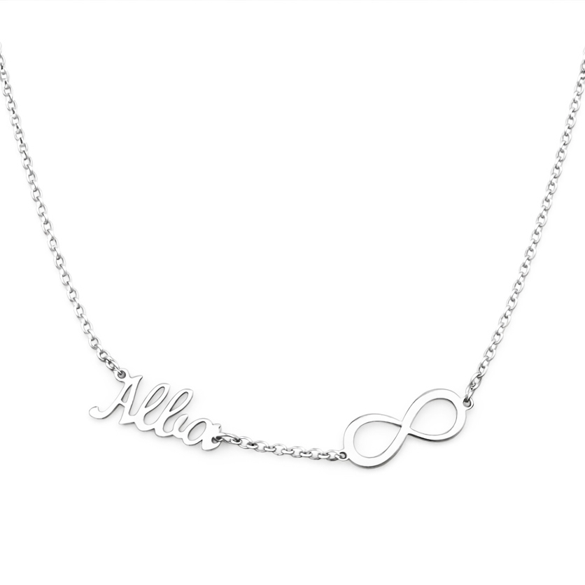 GARGANTILLA PLATA 925MM NOMBRE PEQUEÑO + INFINITO