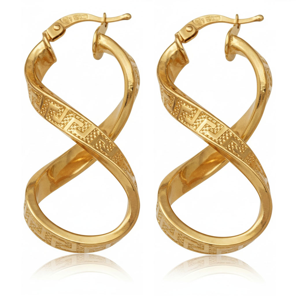 AROS ORO 18KL GRECA - 17x37MM