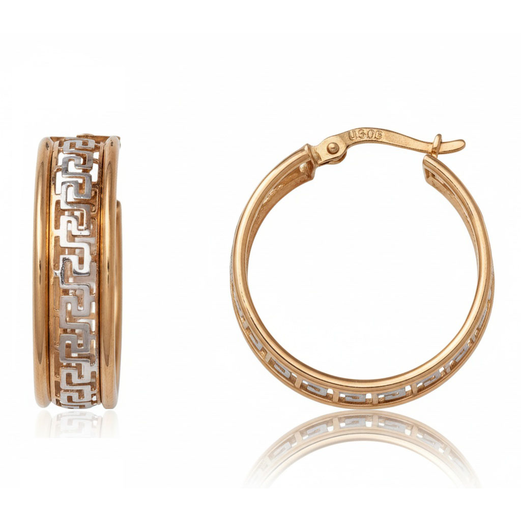 AROS ORO 18KL BICOLOR GRECA - 20MM