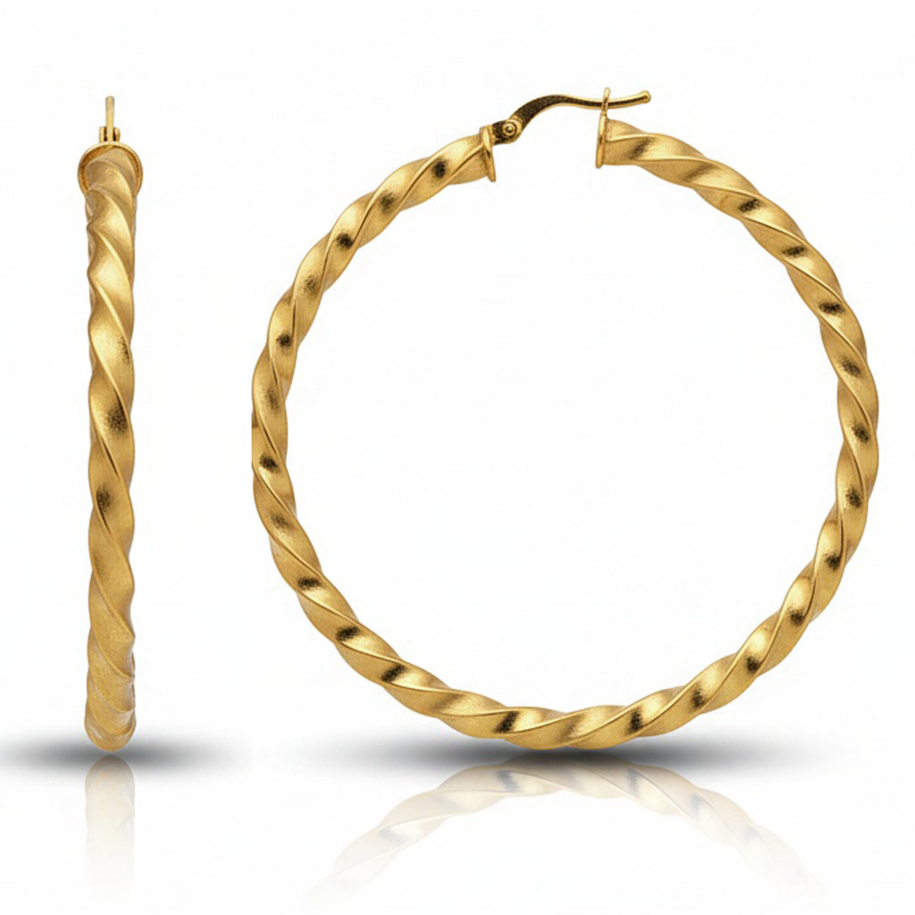 AROS ORO 18KL RIZADOS - 50MM