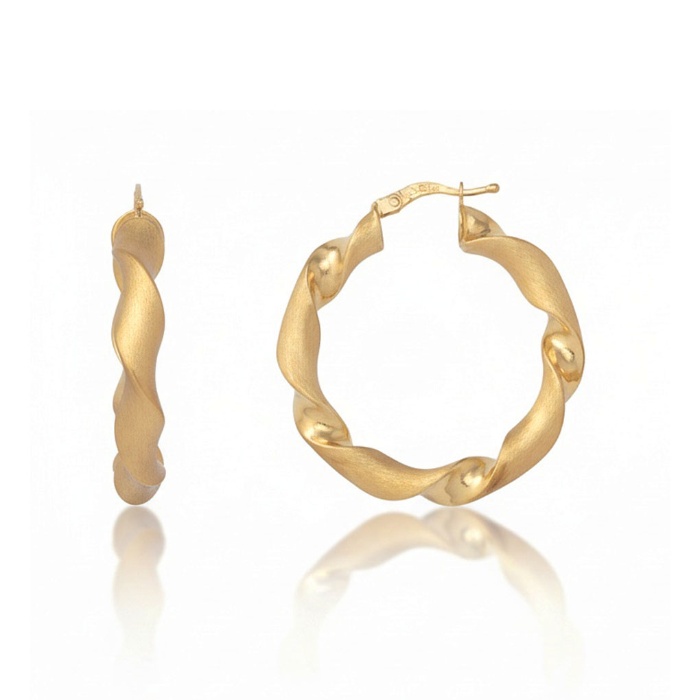 AROS ORO 18KL RIZADOS - 30MM