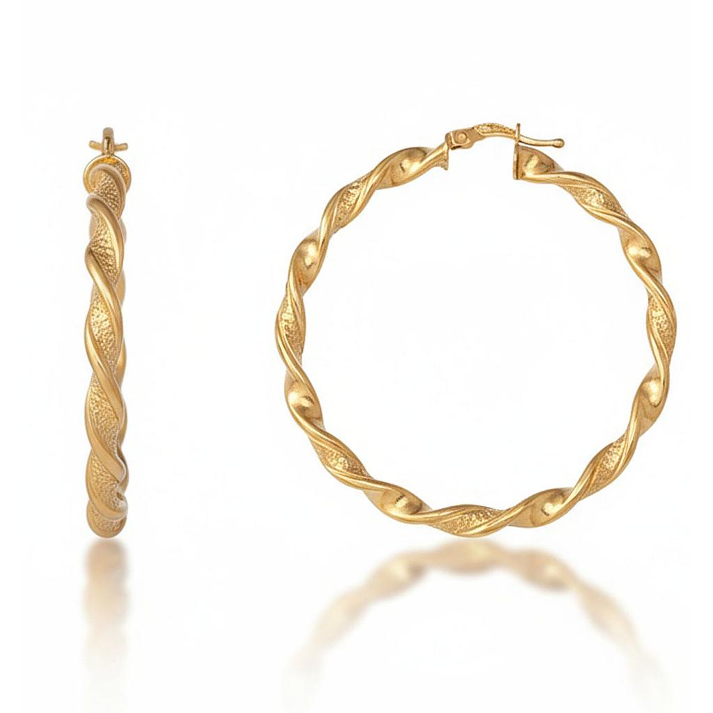 AROS ORO 18KL ONDULADOS - 55MM