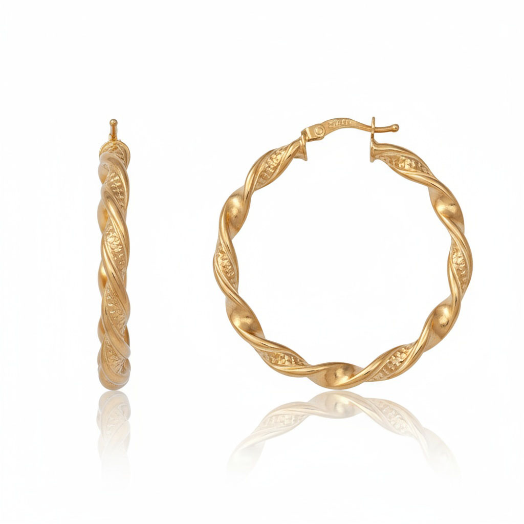 AROS ORO 18KL ONDULADOS - 30MM