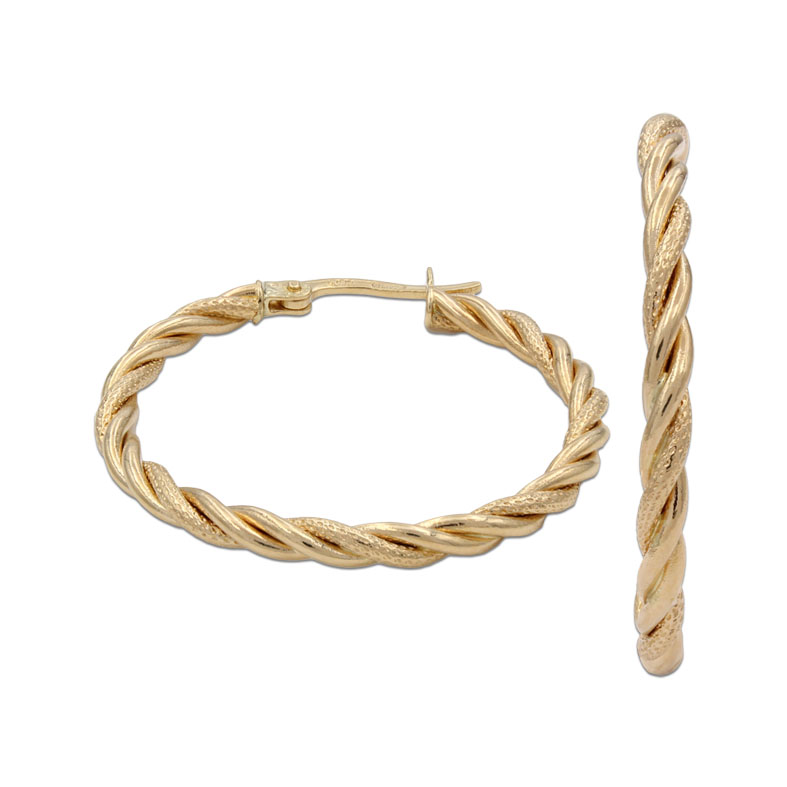 AROS ORO 18KL RIZADOS - 20 MM