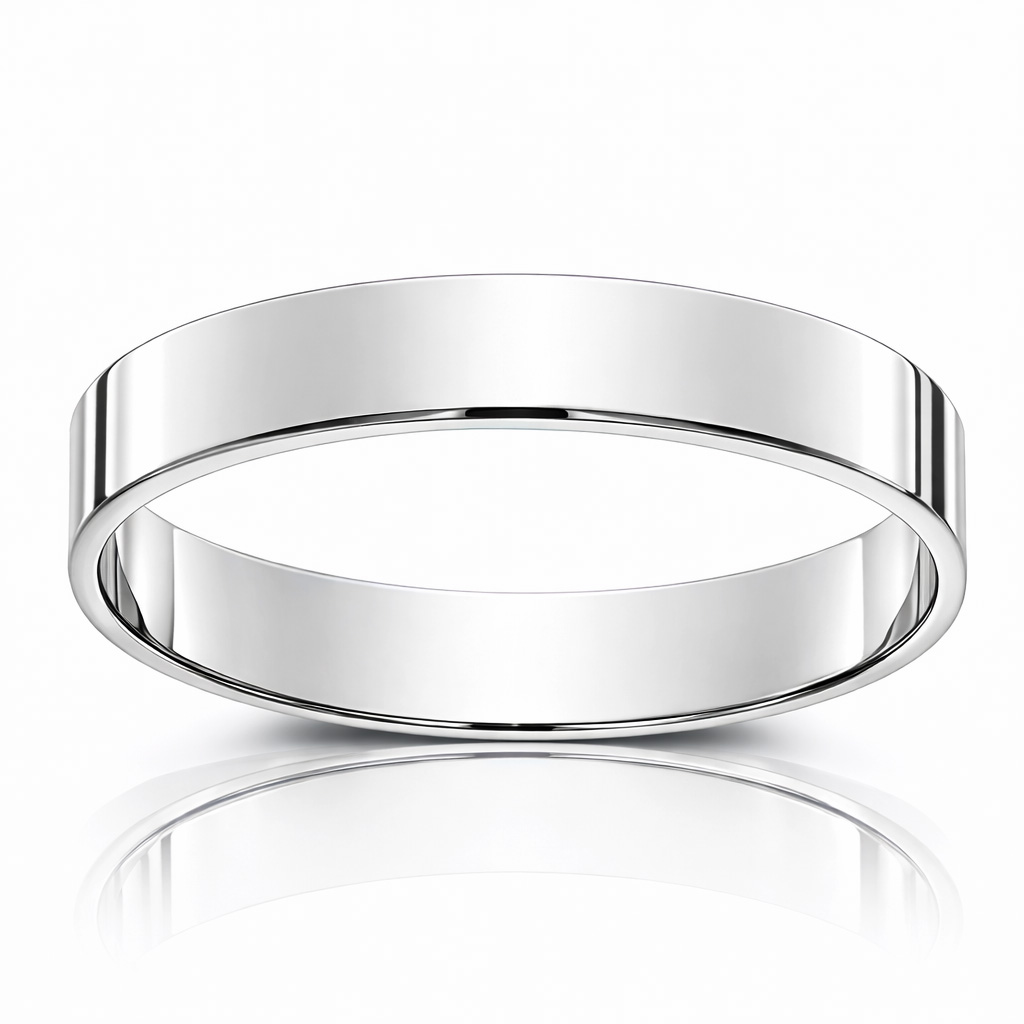 ALIANZA ORO BLANCO 18KL - 4MM