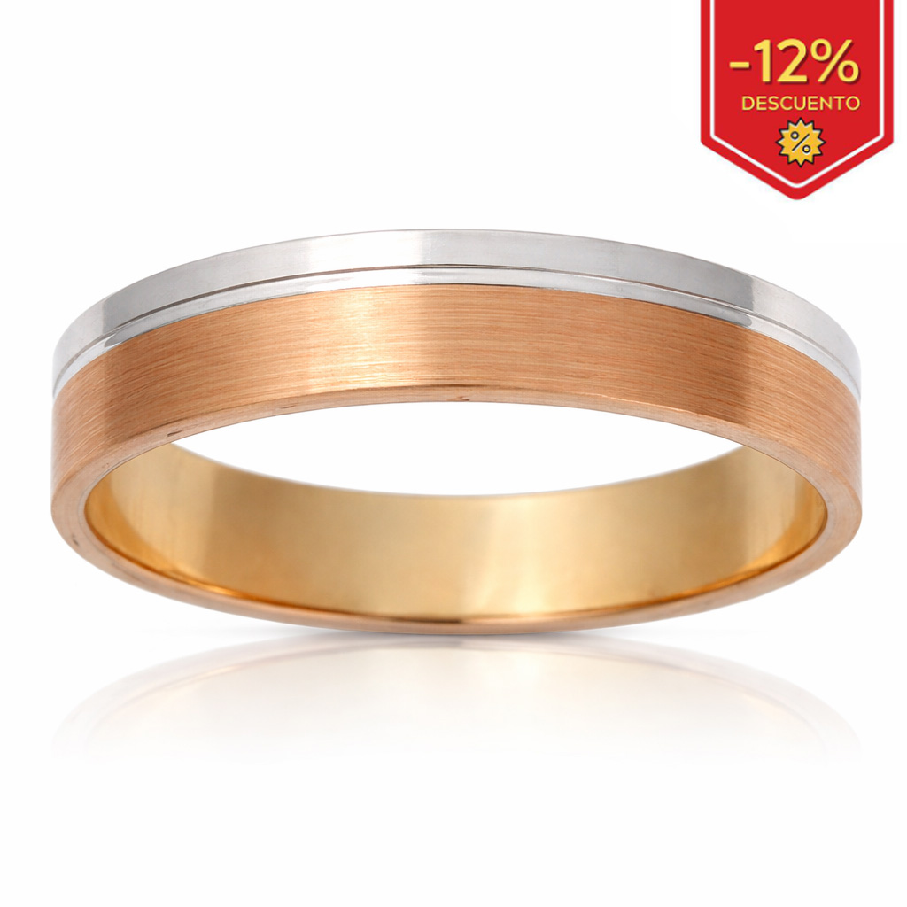 ALIANZA ORO ROSA - ORO BLANCO  18KL - 5MM