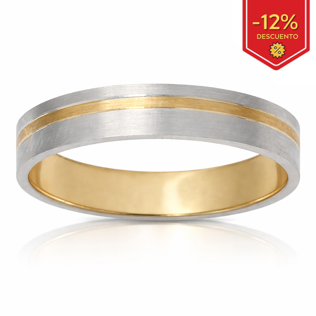 ALIANZA ORO 18KL BICOLOR - 4MM