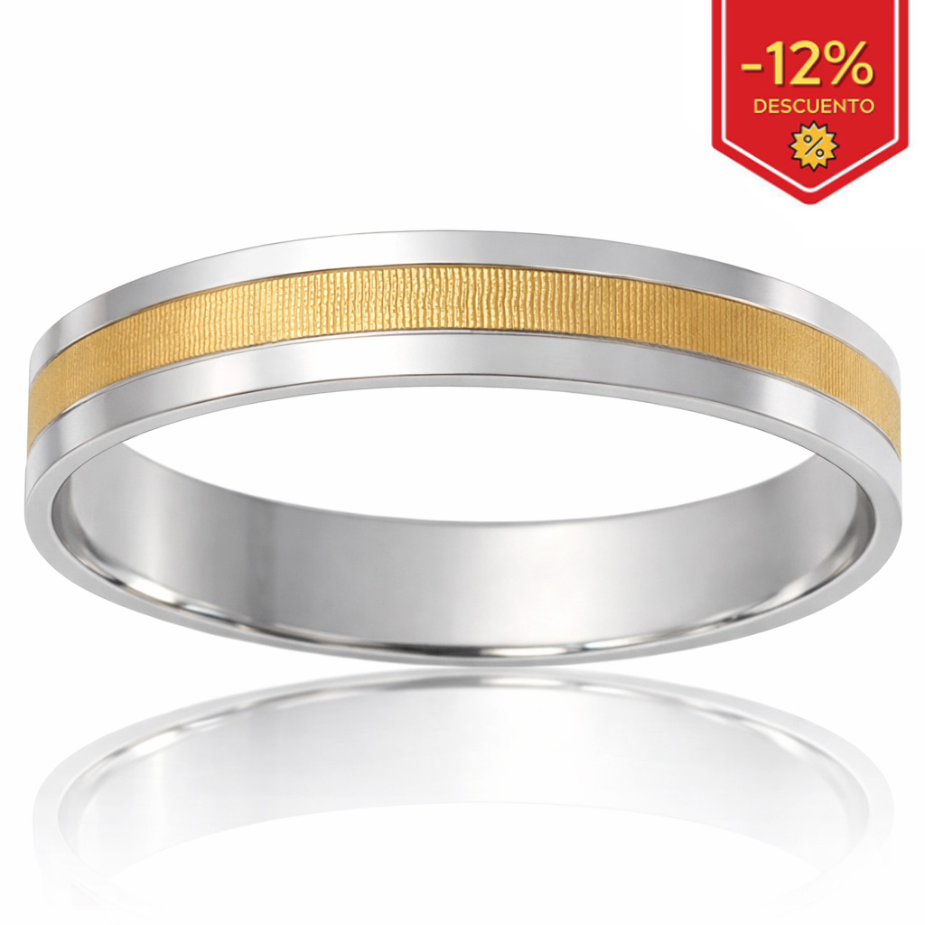 ALIANZA ORO 18KL BICOLOR - 4MM