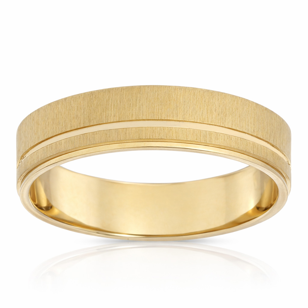 ALIANZA ORO 18KL MATE-BRILLO - 5MM