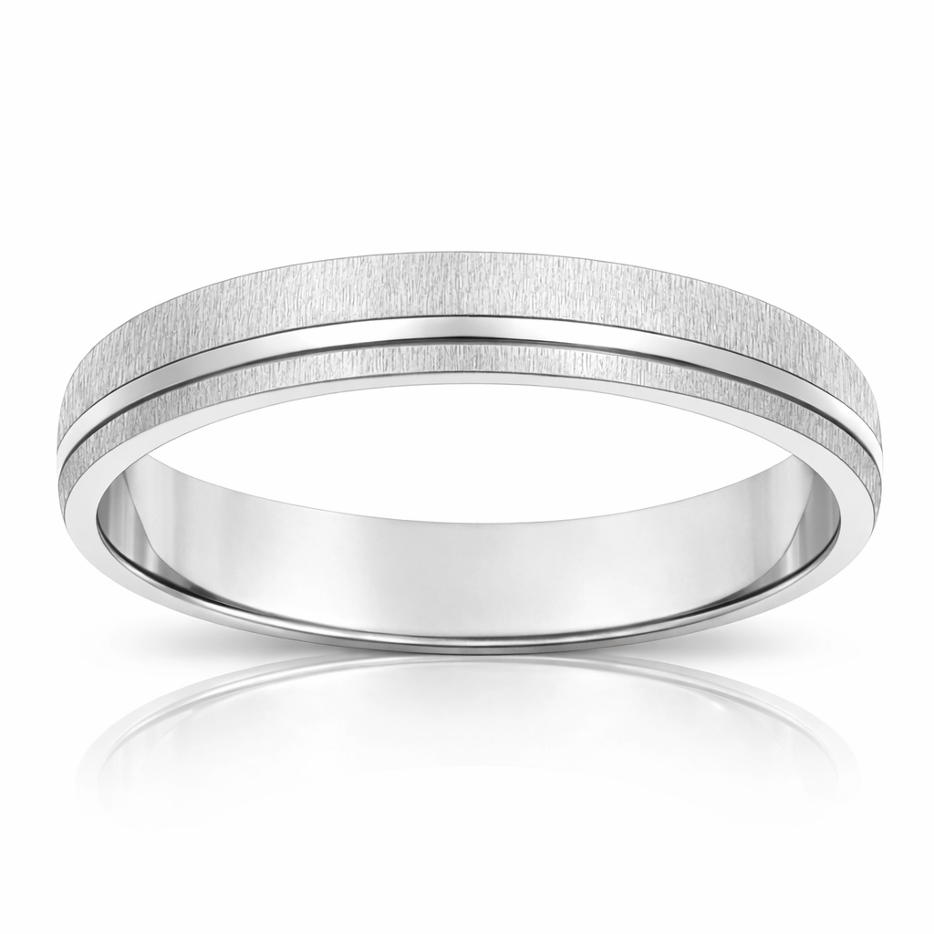 ALIANZA ORO BLANCO 18KL MATE-BRILLO - 5MM