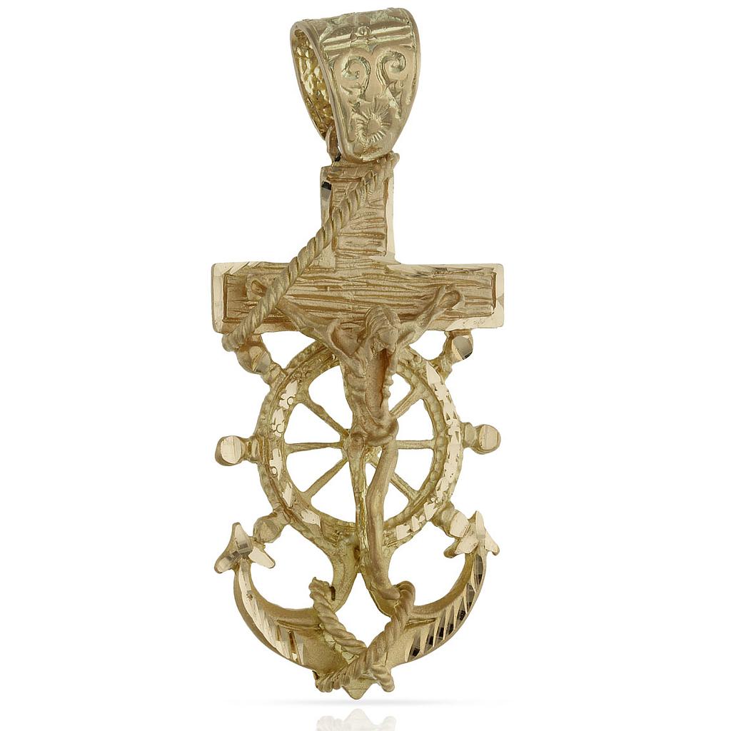 CRUZ ORO 18KL MARINERA CRISTO-27X52MM