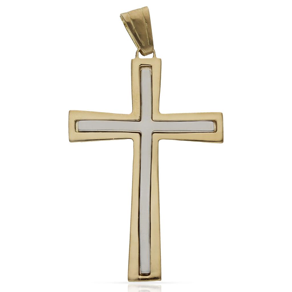 CRUZ ORO 18KL BICOLOR - 26X40MM