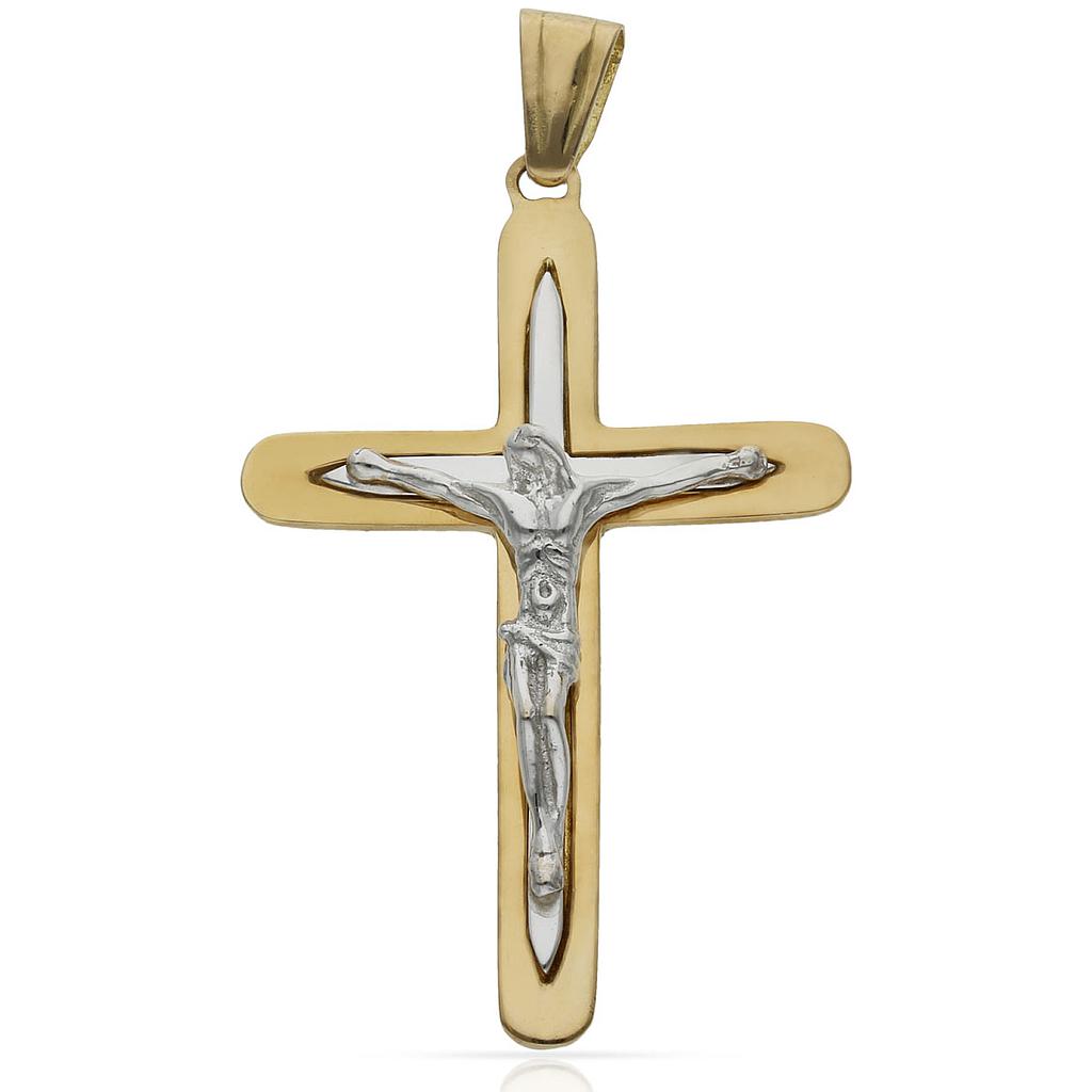 CRUZ ORO 18KL CRISTO BICOLOR - 27x41MM