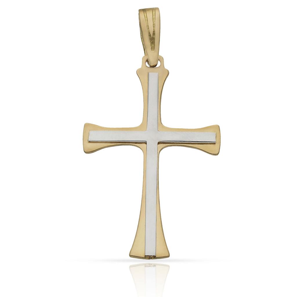 CRUZ ORO 18KL BICOLOR - 18X28MM- AGOTADO TEMPORALMENTE