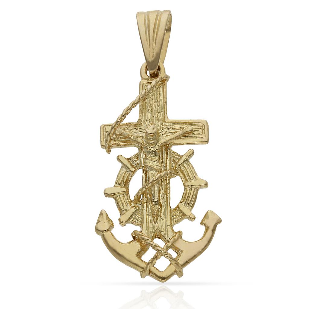 CRUZ ORO 18KL MARINERA CRISTO - 16X29MM
