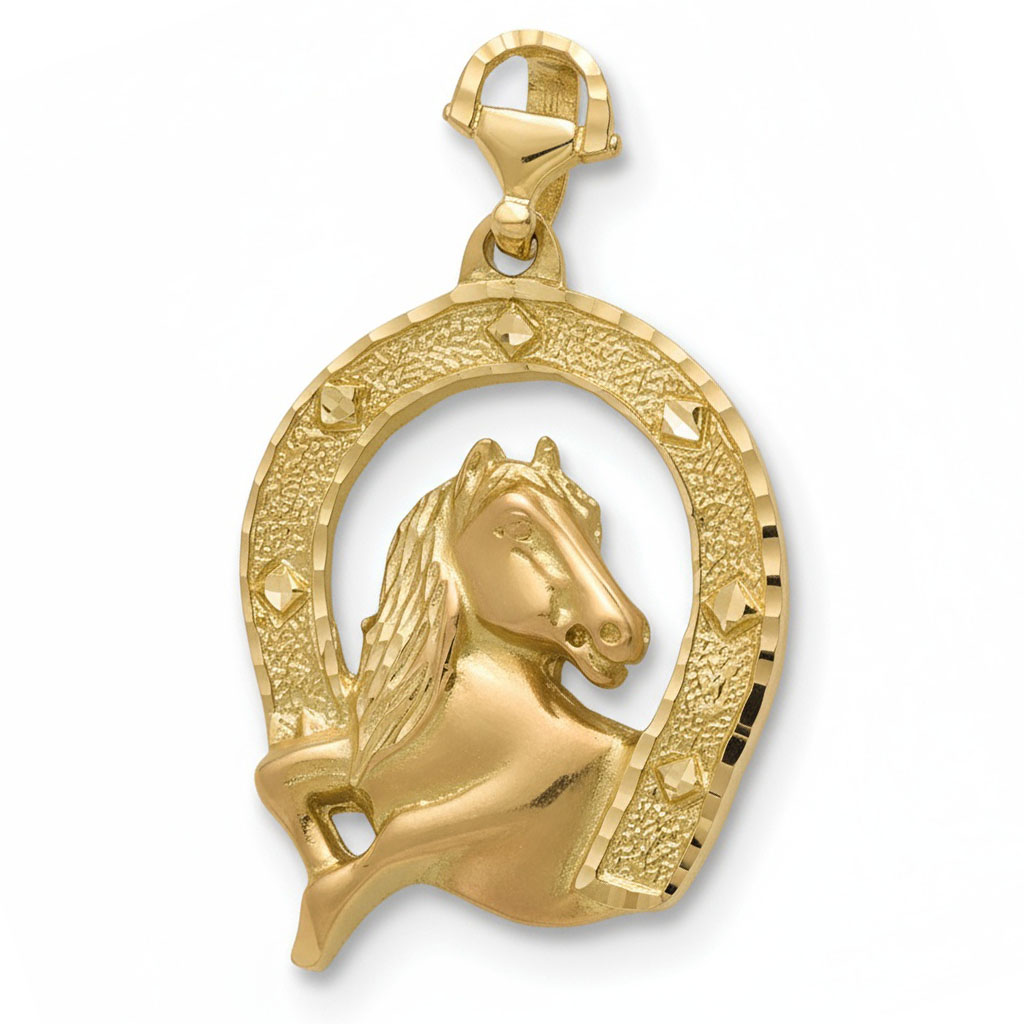 CABEZA ORO 18 KL CABALLO Y HERRADURA