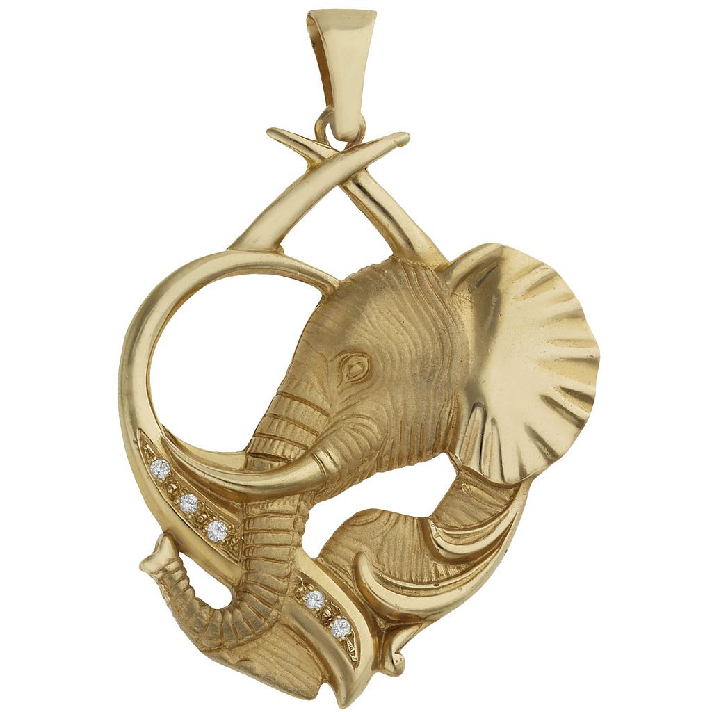 CABEZA ORO 18KL ELEFANTE - 38X34MM