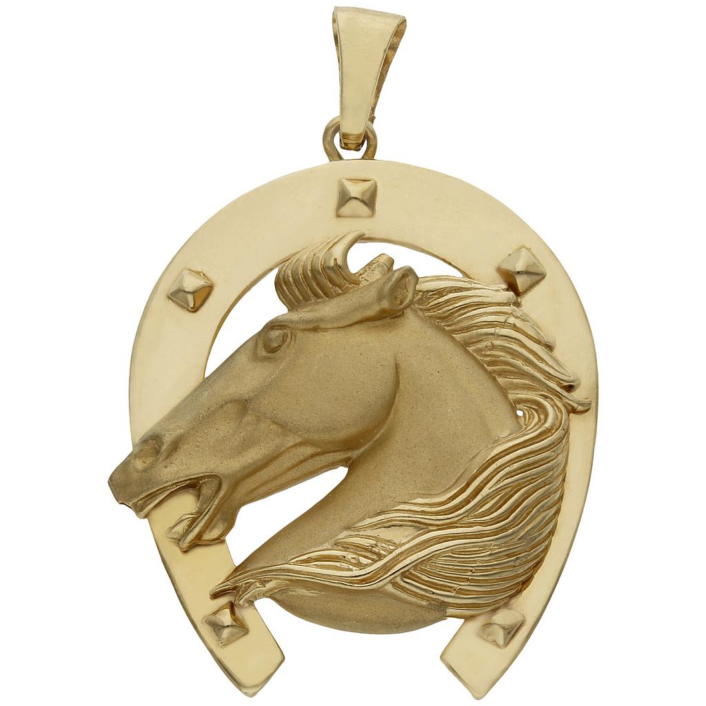 CABEZA ORO 18KL CABALLO Y HERRADURA