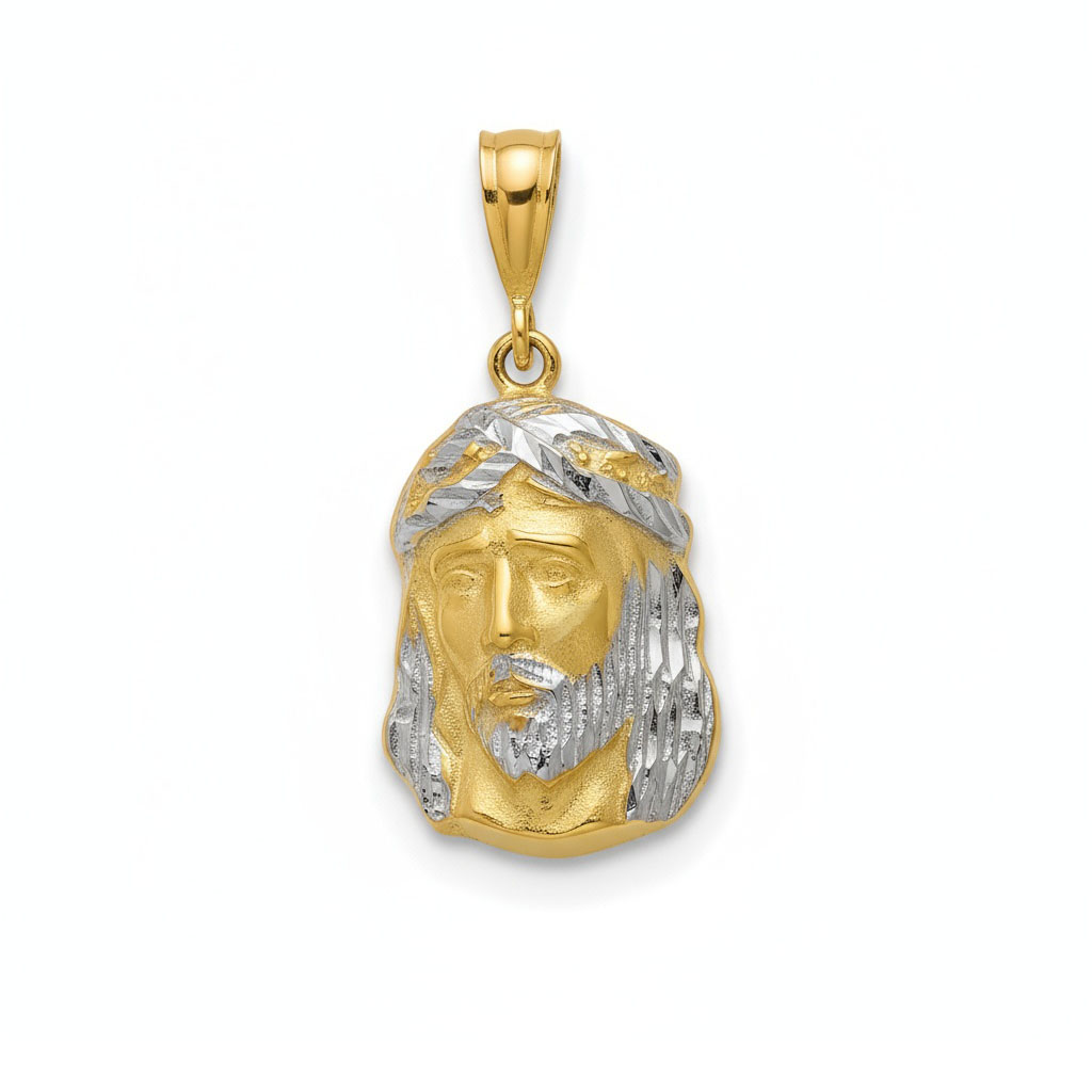 CABEZA ORO 18KL CRISTO BICOLOR - 12X19MM