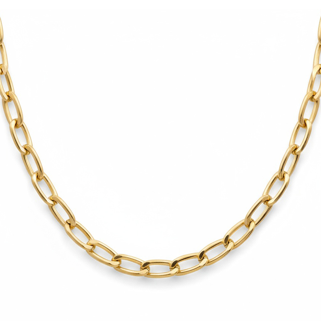 COLLAR ORO 18KL HUECO FIGARO - 9MM