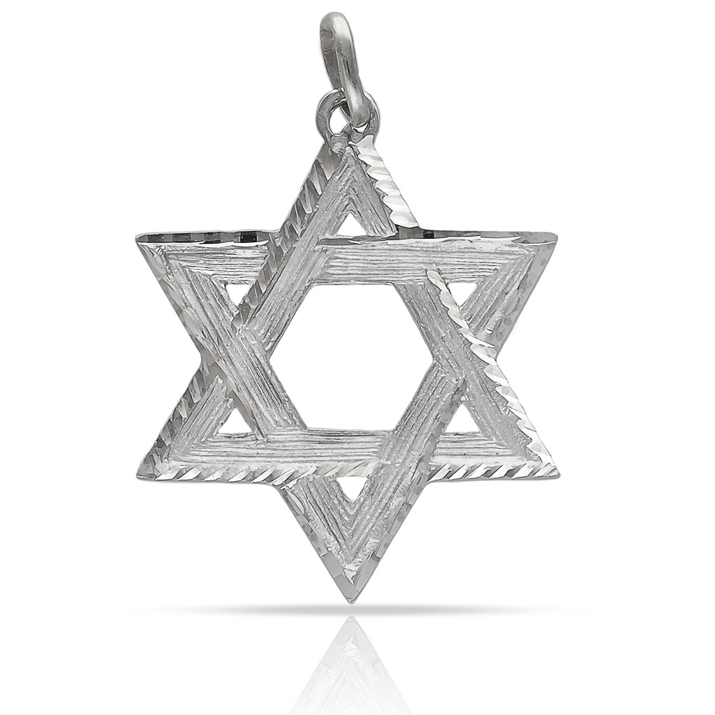 COLGANTE ORO BLANCO 18KL ESTRELLA DAVID - 23X28MM