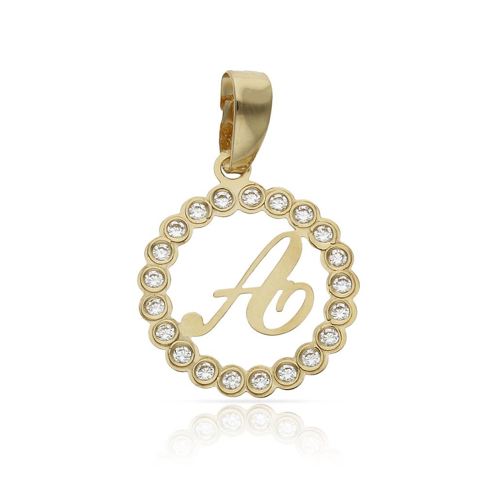COLGANTE ORO 18KL LETRA CIRCONITAS - 12MM