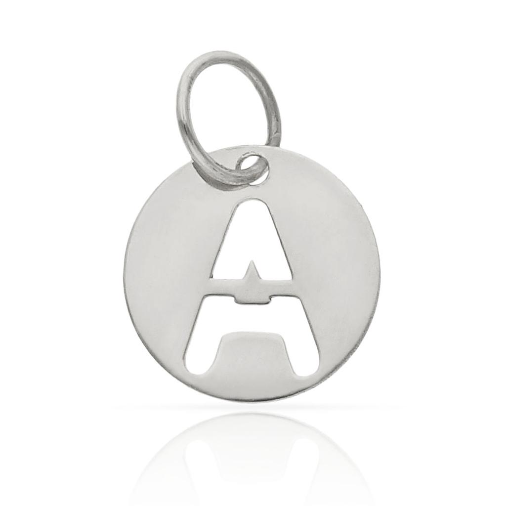 COLGANTE ORO BLANCO 18KL LETRA CALADA - 12MM