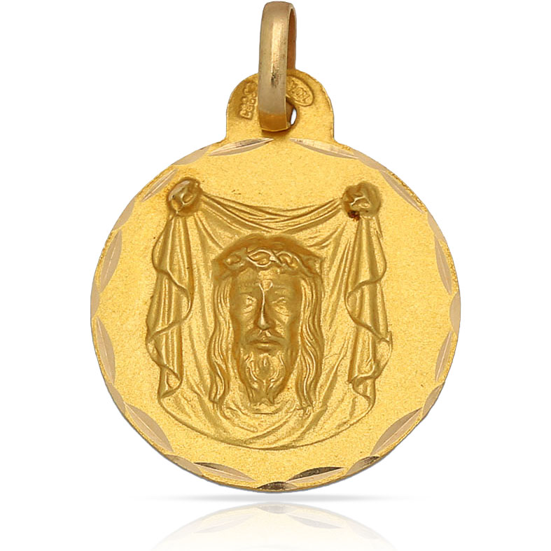 MEDALLA ORO 18KL SANTA FAZ - 17MM
