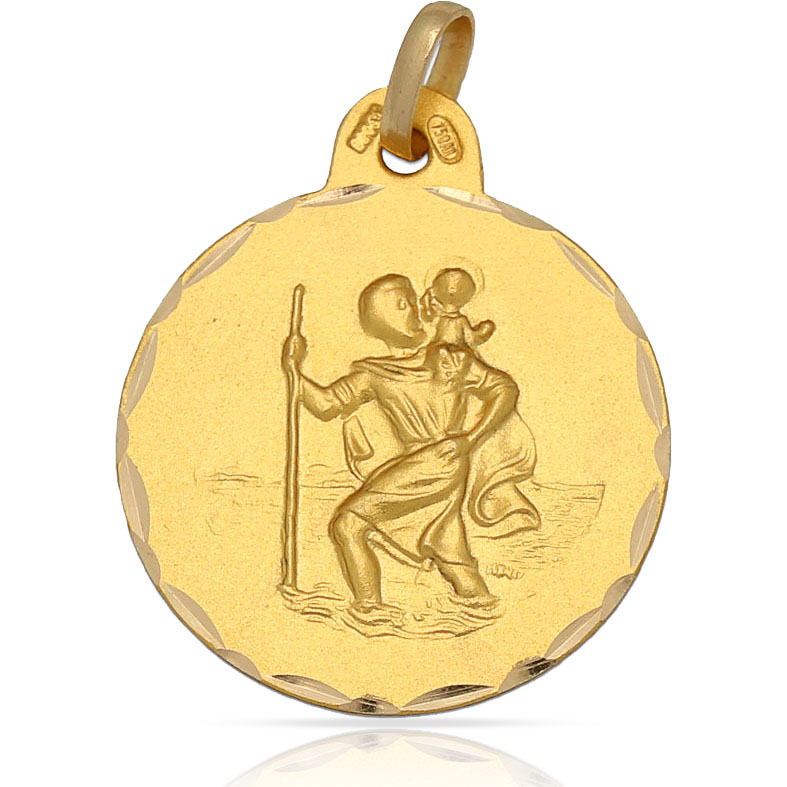 MEDALLA ORO 18KL SAN CRISTOBAL DE 21MM