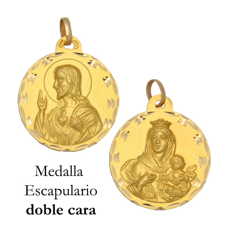 MEDALLA ORO 18KL ESCAPULARIO - 20MM