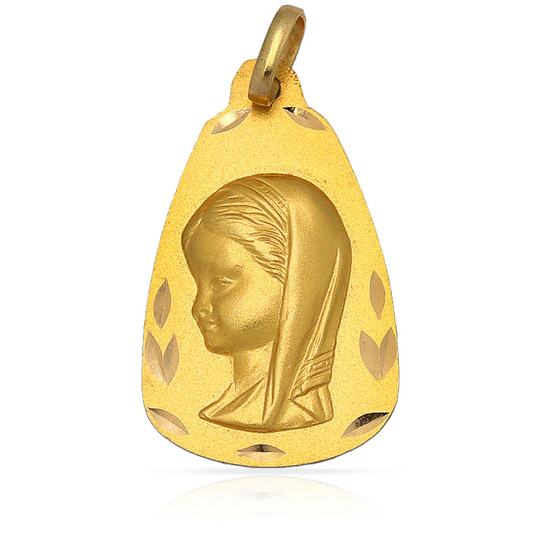 MEDALLA ORO 18KL V. NIÑA - 15X25 MM