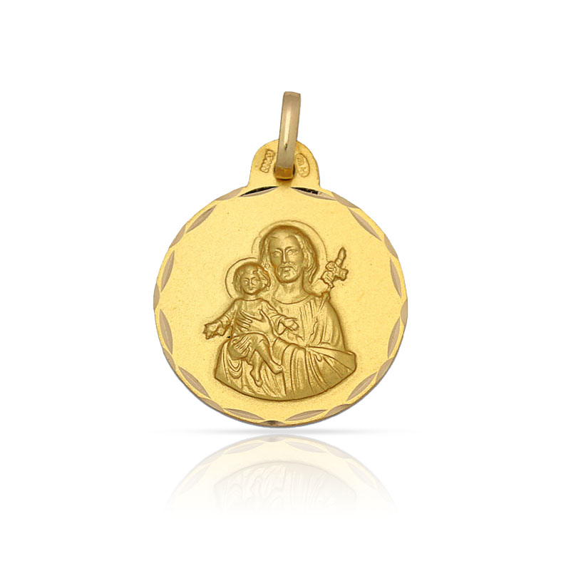 MEDALLA ORO 18KL SAN JOSE - 15MM