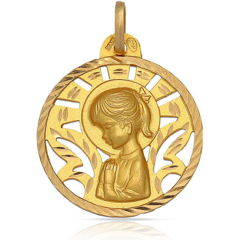 MEDALLA ORO 18KL V. NIÑA 24 MM