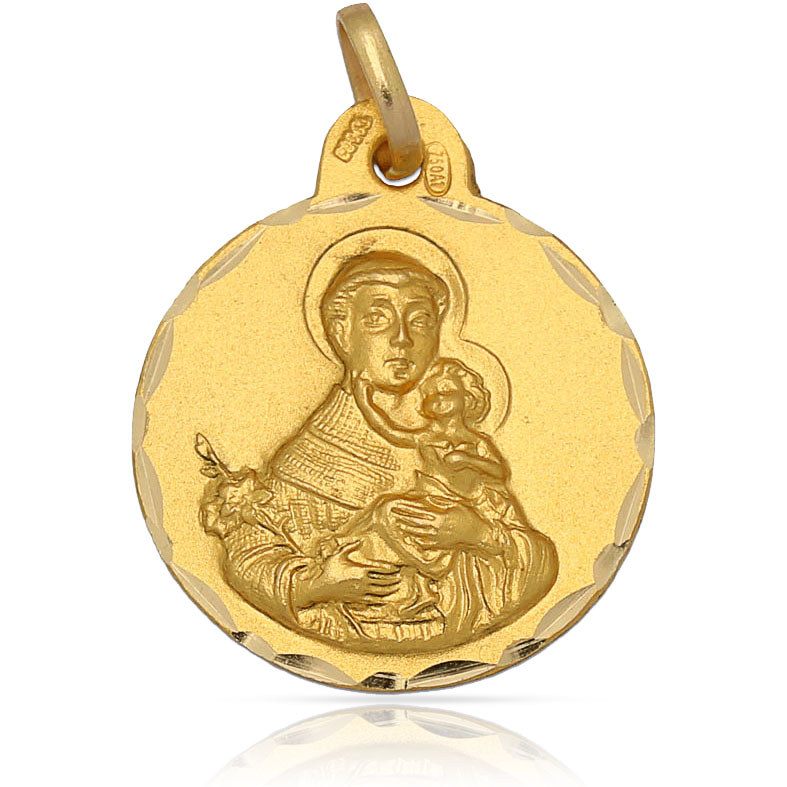 MEDALLA ORO 18KL SAN ANTONIO - 19MM