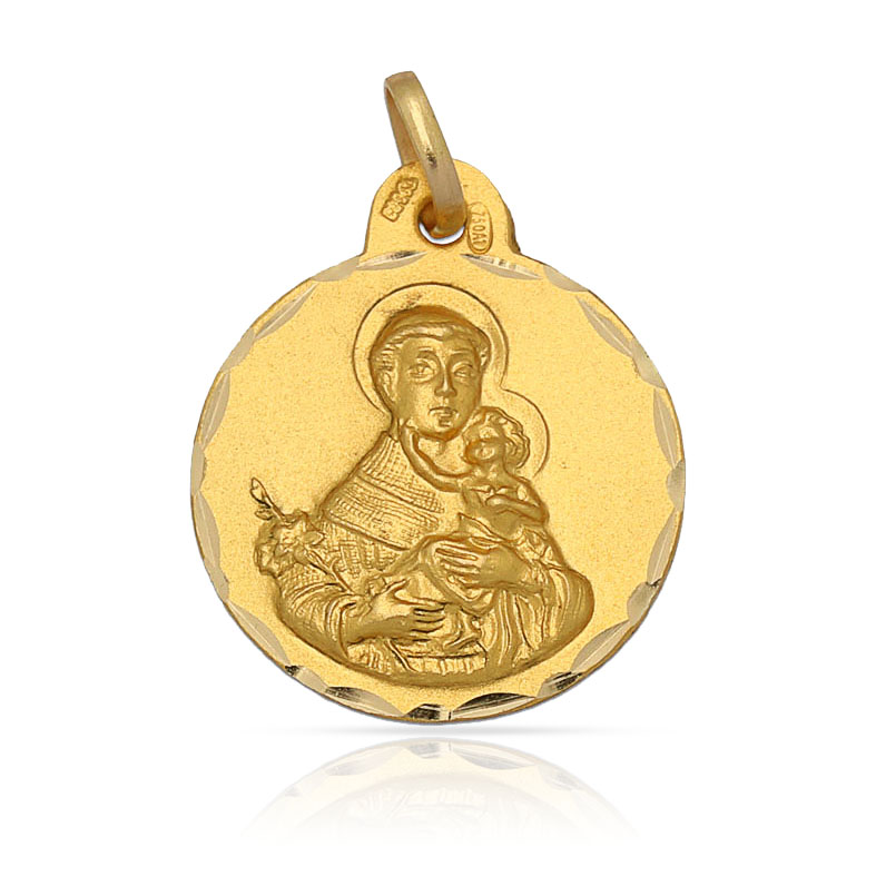 MEDALLA ORO 18KL SAN ANTONIO - 17MM