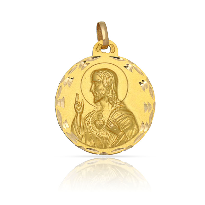 MEDALLA ORO 18KL SAGRADO CORAZON - 18MM