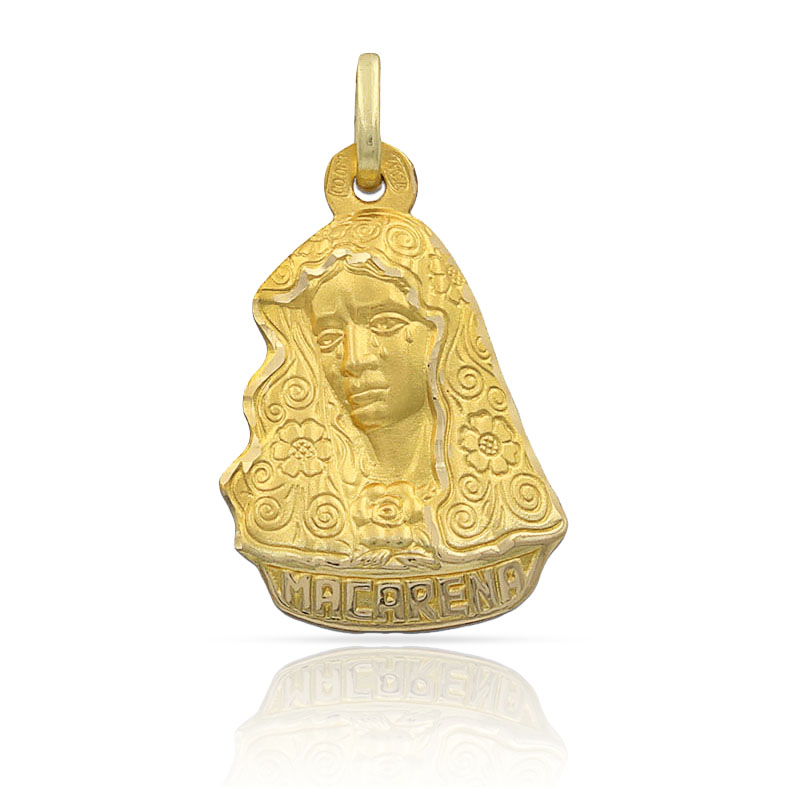MEDALLA ORO 18KL MACARENA - 12x18MM