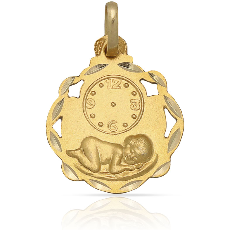 MEDALLA ORO 18KL RELOJ - 16X20MM