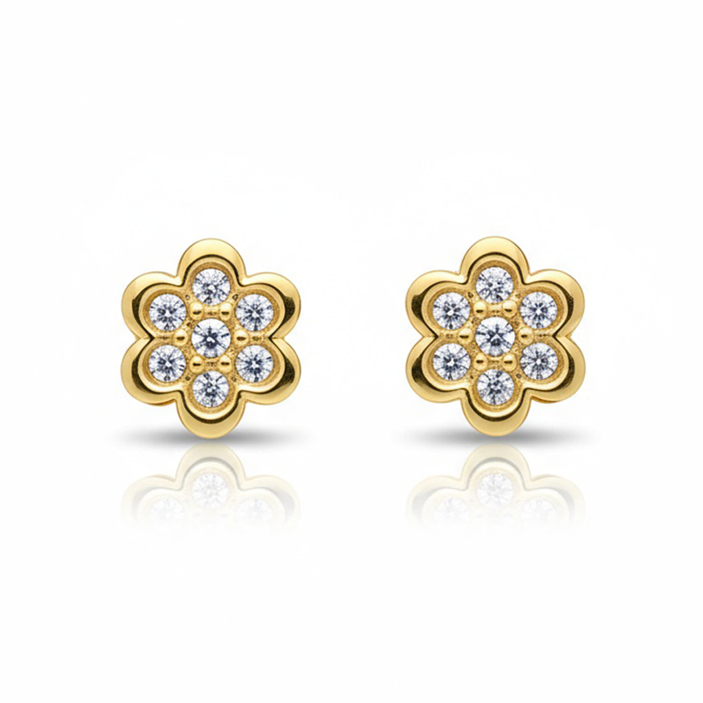 PENDIENTES ORO 18KL FLOR - 7.50MM