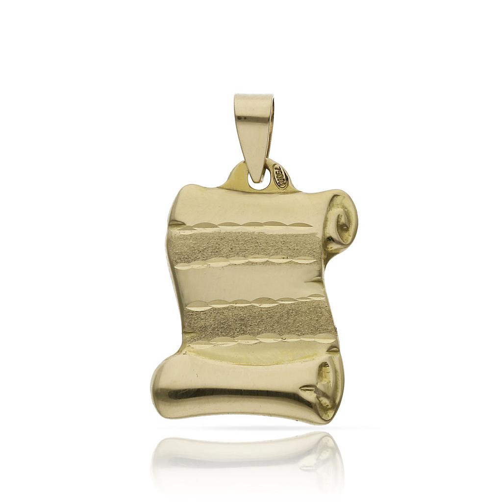 PLACA ORO 18KL PERGAMINO - 15x21MM