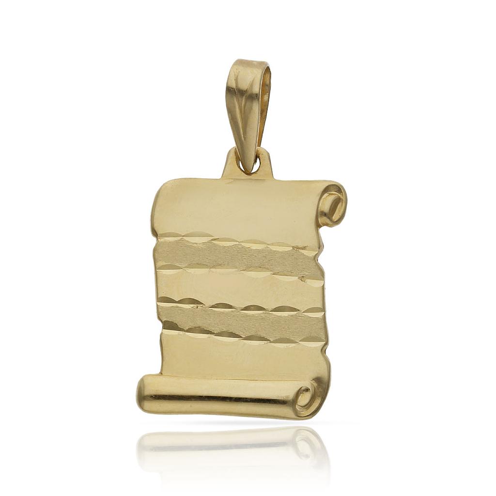 PLACA ORO 18KL PERGAMINO - 16X22MM