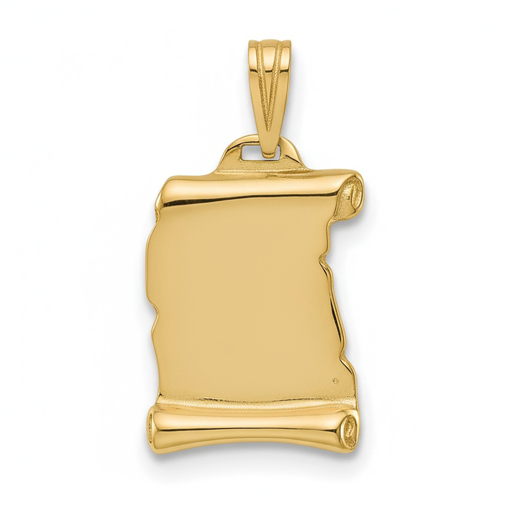 PLACA ORO 18KL PERGAMINO LISA - 16X23MM