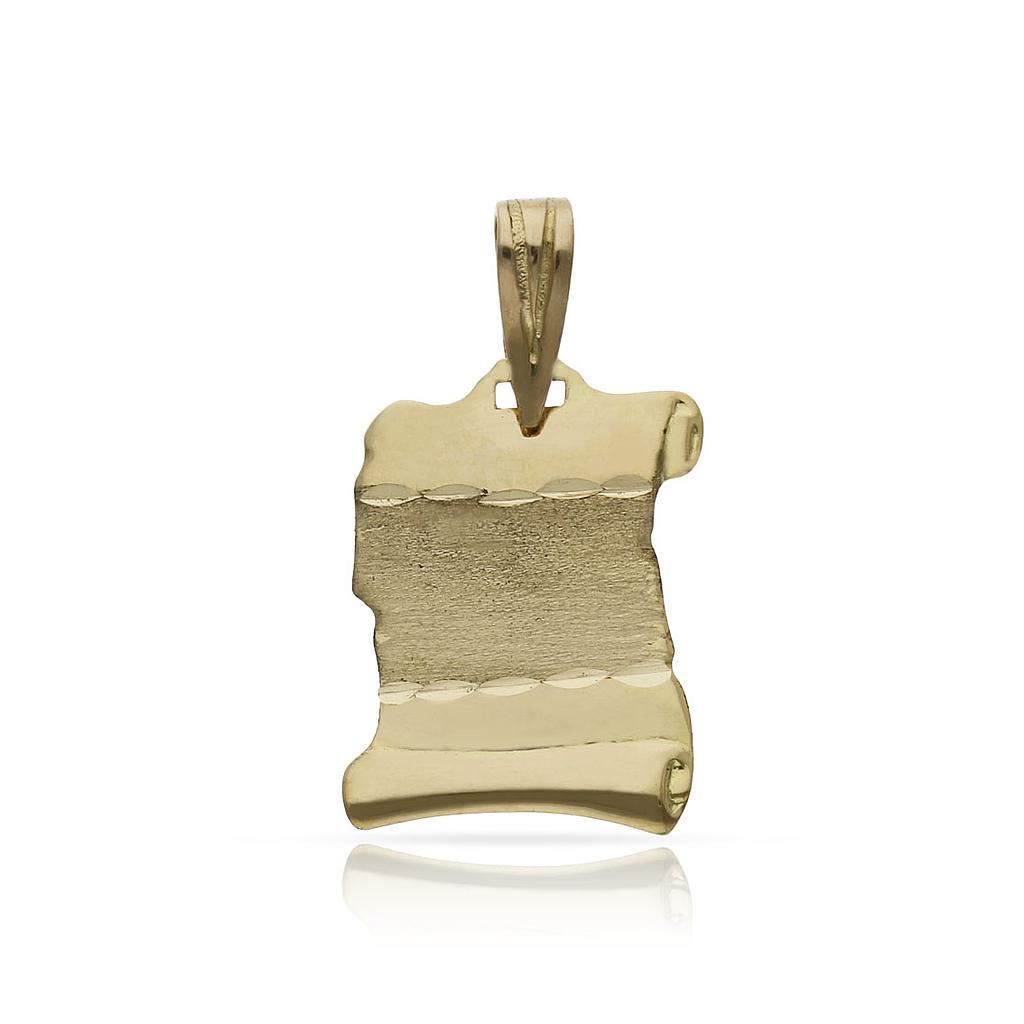 PLACA ORO 18KL PERGAMINO - 13X18MM