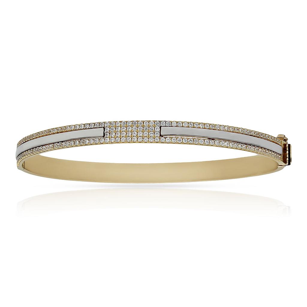 BRAZALETE ORO 18KL BICOLOR CIRCONITAS