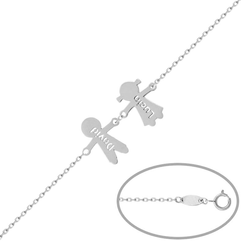 PULSERA ORO BLANCO 18KL NIÑOS NOMBRES
